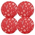 thumbnail image 1 of Ryvnso Christmas Candy Round Plate Mats Dining Table Placemat Set of 4 for Holiday Decoration, 1 of 7