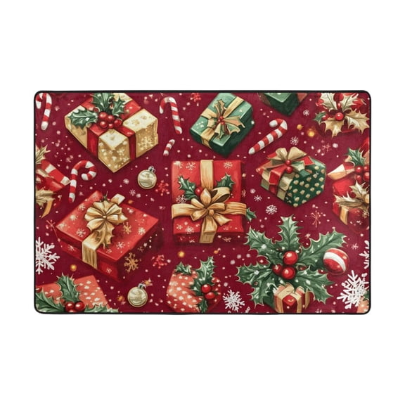 Ryvnso Christmas Candy Snowflake Area Floor Mats Large Nursery Rugs Non-Slip Carpets Doormat 36" x 24"