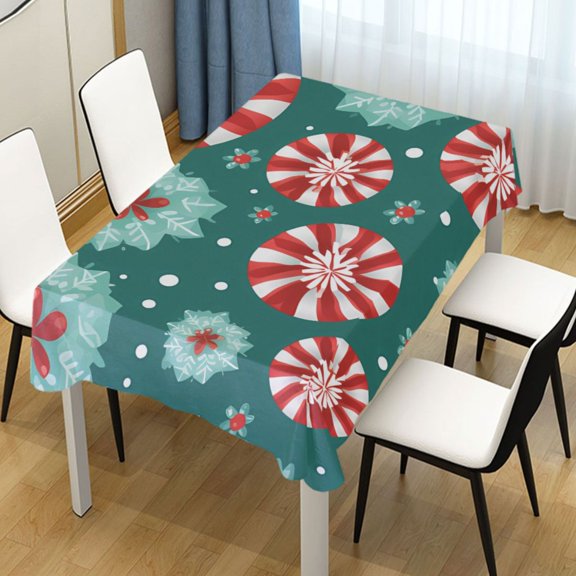 Ryvnso Christmas Candy Snowflakes Rectangle Table Cloth Tablecover Dinning Tablecloth 60"x60"