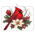 thumbnail image 1 of Ryvnso Christmas Cardinal Fir Berry Dish Drying Mat for Kitchen Countertop 16x18 Small Dish Pad Drainer Rack Dish Sink Mats, 1 of 7