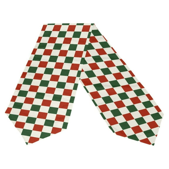 Ryvnso Christmas Checkered Grid Table Runner Tablecloth Home Decoration 13 x 70 inches