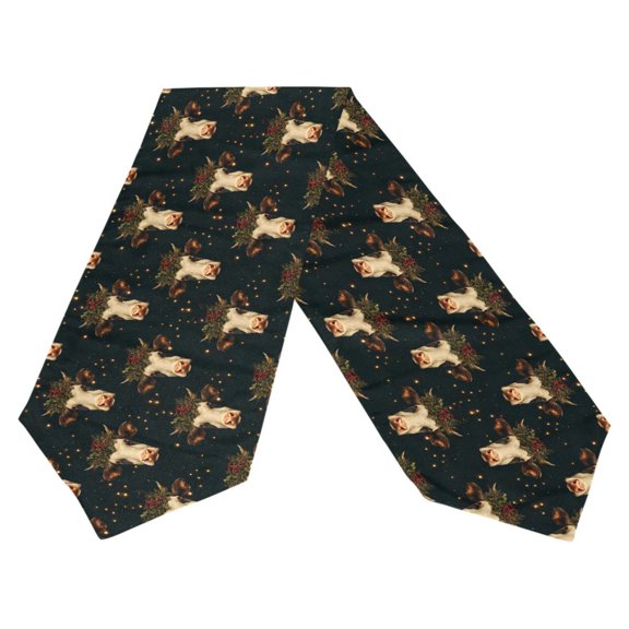 Ryvnso Christmas Cow and Holly Table Runner Tablecloth Home Decoration 13 x 70 inches