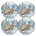 thumbnail image 1 of Ryvnso Christmas Deers with Santa Round Plate Mats Dining Table Placemat Set of 4 for Holiday Decoration, 1 of 7
