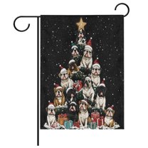 Ryvnso Christmas Dogs Garden Flag 12x18 Inch Double Sided Seasonal Yard Decoration