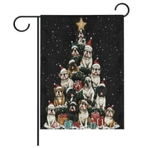 Ryvnso Christmas Dogs Garden Flag 12x18 Inch Double Sided Seasonal Yard Decoration