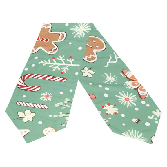 Ryvnso Christmas Green Pattern Table Runner Tablecloth Home Decoration 13 x 70 inches