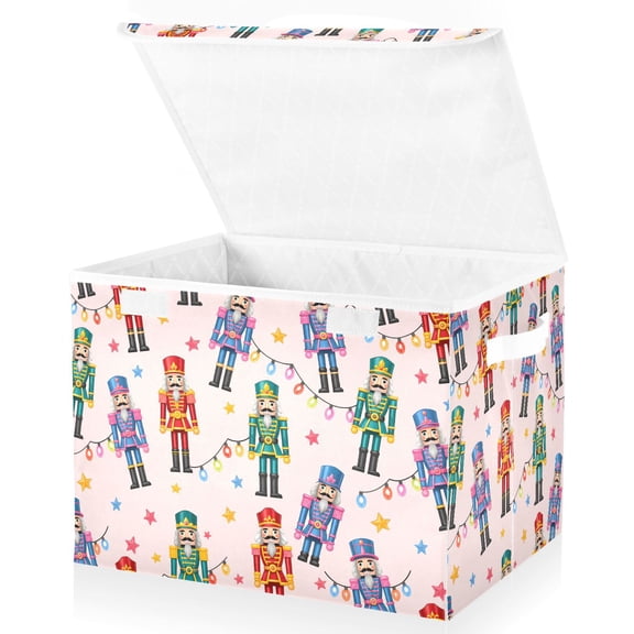 Ryvnso Christmas Nutcrackers Storage Bins Lidded Foldable Organizer Containers Baskets Cube