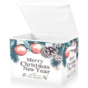 Ryvnso Christmas Pine Cones Large Lidded Foldable Storage Baskets Cubes Boxes Lids Bin for Home