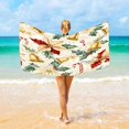 thumbnail image 1 of Ryvnso Christmas Poinsettia Flower Oversized Beach Towel Microfiber Bath Blankets Swimming Fitness 37" x 74", 1 of 5