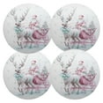 thumbnail image 1 of Ryvnso Christmas Santa and Deer Round Plate Mats Dining Table Placemat Set of 4 for Holiday Decoration, 1 of 7