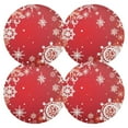 thumbnail image 1 of Ryvnso Christmas Snowflakes Round Plate Mats Dining Table Placemat Set of 4 for Holiday Decoration, 1 of 7