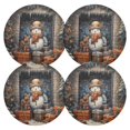 thumbnail image 1 of Ryvnso Christmas Snowman Gifts Round Plate Mats Dining Table Placemat Set of 4 for Holiday Decoration, 1 of 7