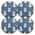 thumbnail image 1 of Ryvnso Christmas Snowman Snowflakes Round Plate Mats Dining Table Placemat Set of 4 for Holiday Decoration, 1 of 7