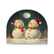 Ryvnso Christmas Snowmans in Winter Acrylic Napkin Holder Table Kitchen Paper Tissue Organization