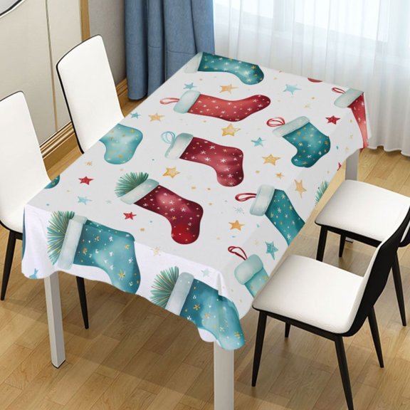 Ryvnso Christmas Socks Rectangle Table Cloth Tablecover Dinning Tablecloth 60"x60"