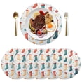 thumbnail image 1 of Ryvnso Christmas Socks Round Plate Mats Dining Table Placemat Set of 6 for Holiday Decoration, 1 of 7
