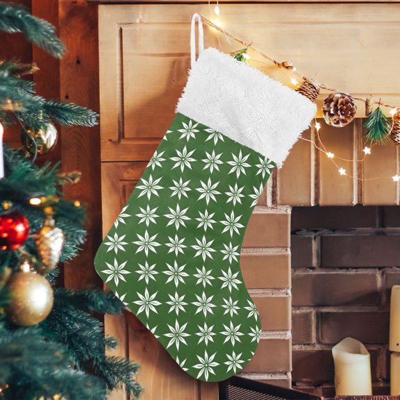 Ryvnso Christmas Stockings Beautiful Flower 17.7" Large Stocking Decoration 2 Pack