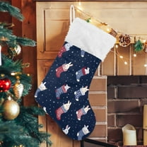 Ryvnso Christmas Stockings Bunny in Christmas Socks 17.7" Large Stocking Decoration 1 Pack