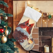 Ryvnso Christmas Stockings Cardinal in Winter 17.7" Large Stocking Decoration 1 Pack