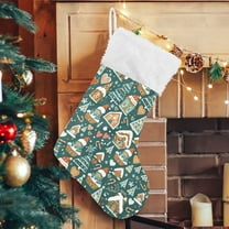 Ryvnso Christmas Stockings Christmas Gingerbread House 17.7" Large Stocking Decoration 1 Pack