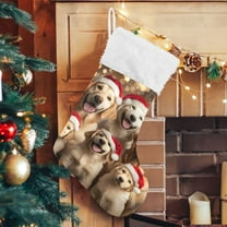 Ryvnso Christmas Stockings Christmas Golden Retrievers Dogs 17.7" Large Stocking Decoration 1 Pack