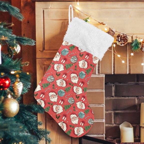Ryvnso Christmas Stockings Christmas Santa Disco Balls 17.7" Large Stocking Decoration 2 Pack