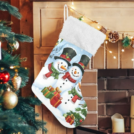 Ryvnso Christmas Stockings Christmas Snowman Winter 17.7" Large Stocking Decoration 2 Pack
