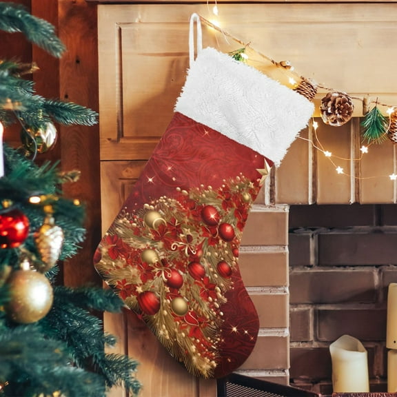 Ryvnso Christmas Stockings Christmas Tree 17.7" Large Stocking Decoration 1 Pack