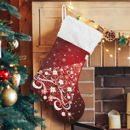 Ryvnso Christmas Stockings Christmas Tree 17.7" Large Stocking Decoration 1 Pack