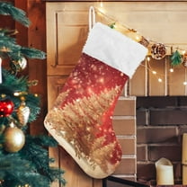 Ryvnso Christmas Stockings Christmas Trees 17.7" Large Stocking Decoration 1 Pack