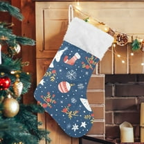 Ryvnso Christmas Stockings Christmas Trees Snowflakes Socks 17.7" Large Stocking Decoration 1 Pack
