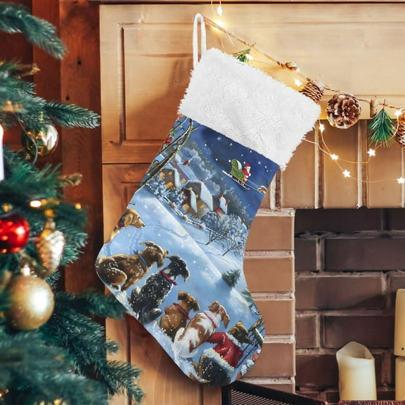 Ryvnso Christmas Stockings Dogs Funny Christmas 17.7" Large Stocking Decoration 1 Pack