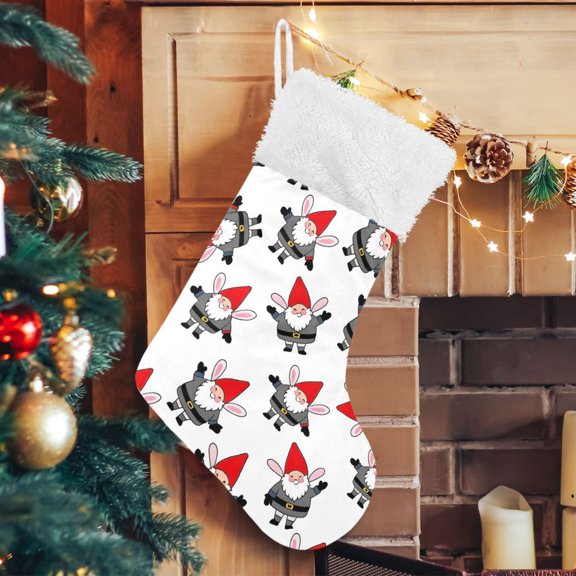 Ryvnso Christmas Stockings Gnomes with Hat 17.7" Large Stocking Decoration 1 Pack