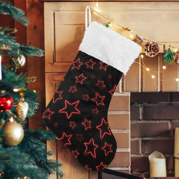 Ryvnso Christmas Stockings Stars 17.7" Large Stocking Decoration 1 Pack