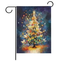 Ryvnso Christmas Tree Garden Flag 12x18 Inch Double Sided Seasonal Yard Decoration