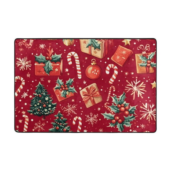 Ryvnso Christmas Tree Gift Area Floor Mats Large Nursery Rugs Non-Slip Carpets Doormat 36" x 24"