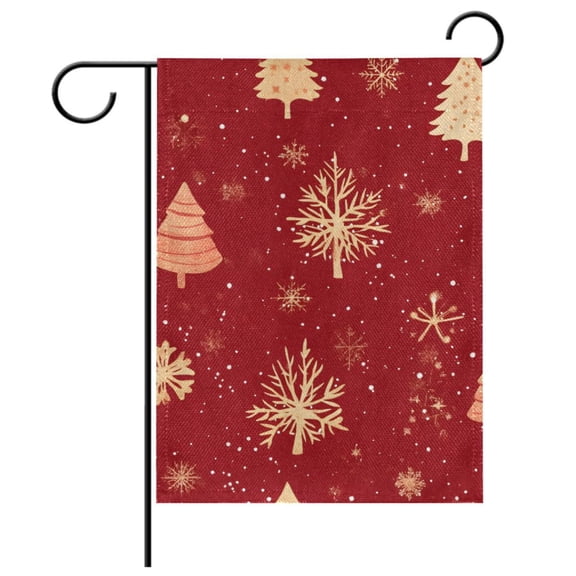 Ryvnso Christmas Tree Pattern Garden Flag 12x18 Inch Double Sided Seasonal Yard Decoration