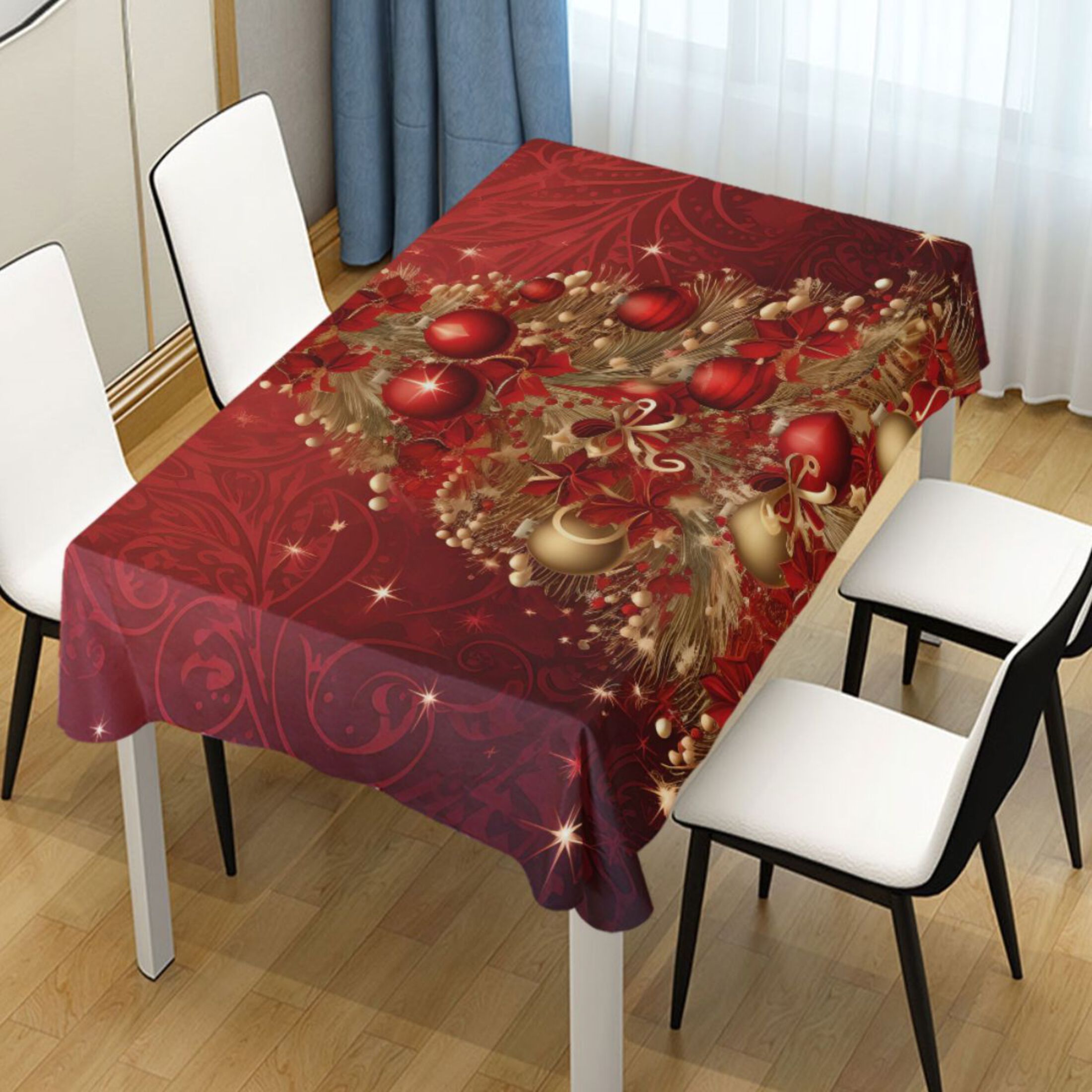 Ryvnso Christmas Tree Rectangle Table Cloth Tablecover Dinning ...