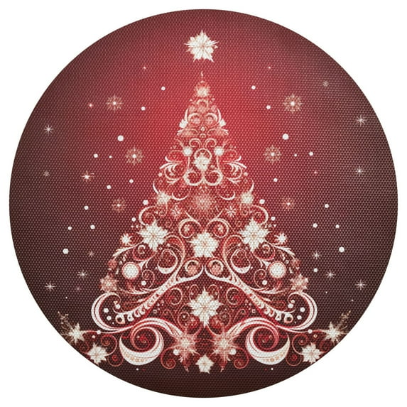 Ryvnso Christmas Tree Round Plate Mats Dining Table Placemat 1 Piece for Holiday Decoration
