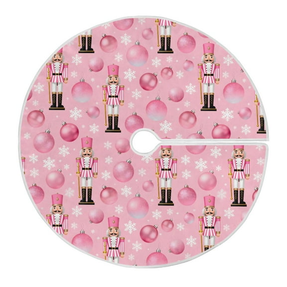 Ryvnso Christmas Tree Skirt Christmas Ball Nutcracker Xmas Tree Skirts Ornament Home Decorations 47.2"