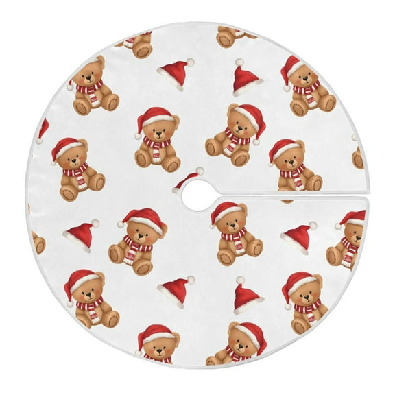 Ryvnso Christmas Tree Skirt Christmas Bears Xmas Tree Skirts Ornament Home Decorations 35.4"