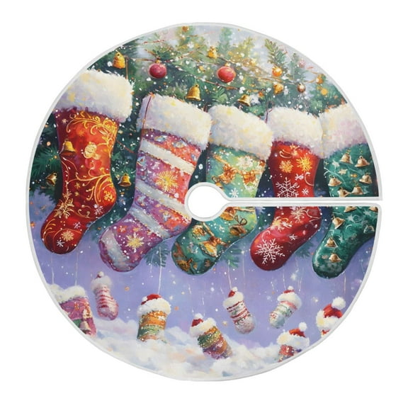Ryvnso Christmas Tree Skirt Christmas Stocking Xmas Tree Skirts Ornament Home Decorations 47.2"