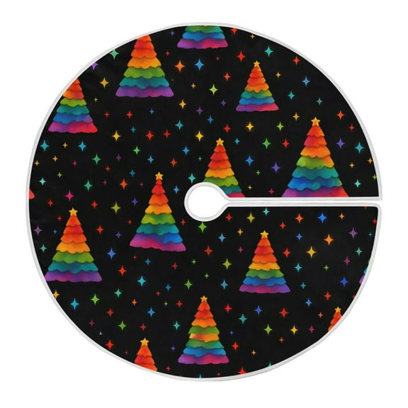 Ryvnso Christmas Tree Skirt Christmas Tree Rainbows Xmas Tree Skirts Ornament Home Decorations 35.4"