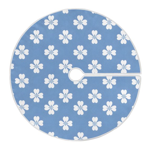 Ryvnso Christmas Tree Skirt Clover Flower Pattern Xmas Tree Skirts Ornament Home Decorations 47.2"