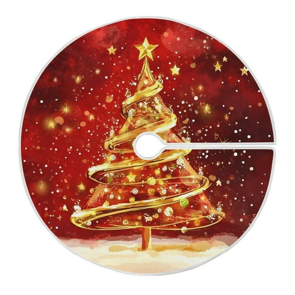 Ryvnso Christmas Tree Skirt Gold Christmas Tree Xmas Tree Skirts Ornament Home Decorations 35.4"
