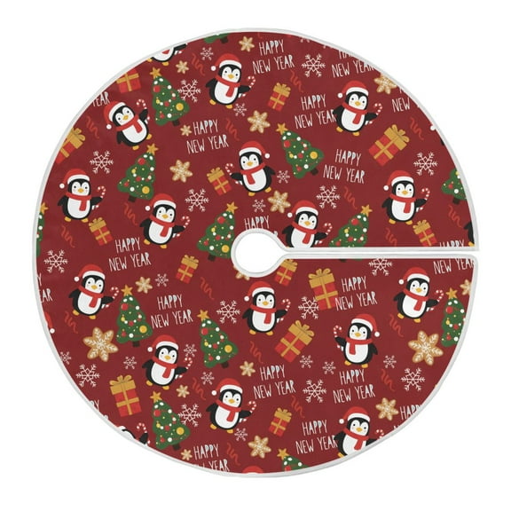 Ryvnso Christmas Tree Skirt Penguin Christmas Tree Xmas Tree Skirts Ornament Home Decorations 35.4"