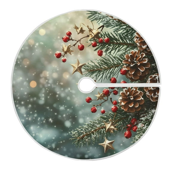 Ryvnso Christmas Tree Skirt Pinecone Christmas Xmas Tree Skirts Ornament Home Decorations 35.4"
