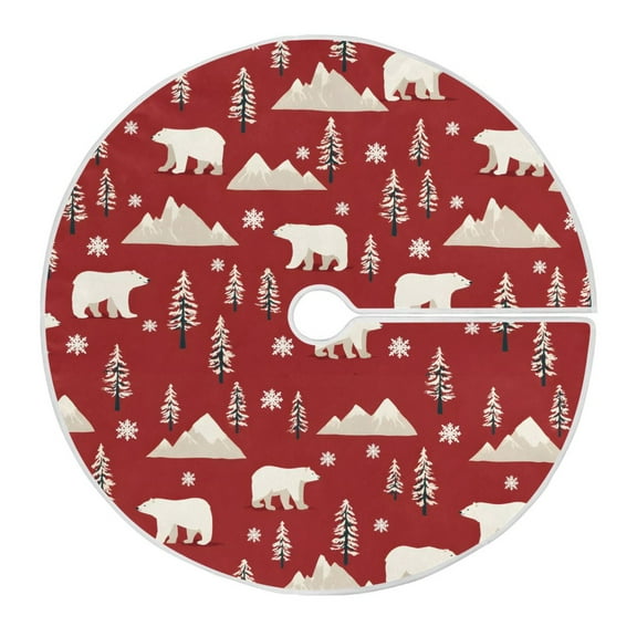 Ryvnso Christmas Tree Skirt Polar Bear Christmas Xmas Tree Skirts Ornament Home Decorations 35.4"