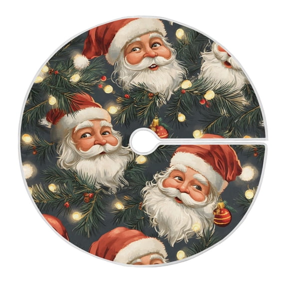 Ryvnso Christmas Tree Skirt Santa Claus Christmas Lights Xmas Tree Skirts Ornament Home Decorations 35.4"
