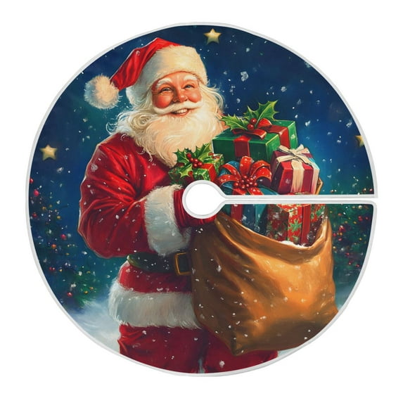 Ryvnso Christmas Tree Skirt Santa Claus Coming Xmas Tree Skirts Ornament Home Decorations 35.4"